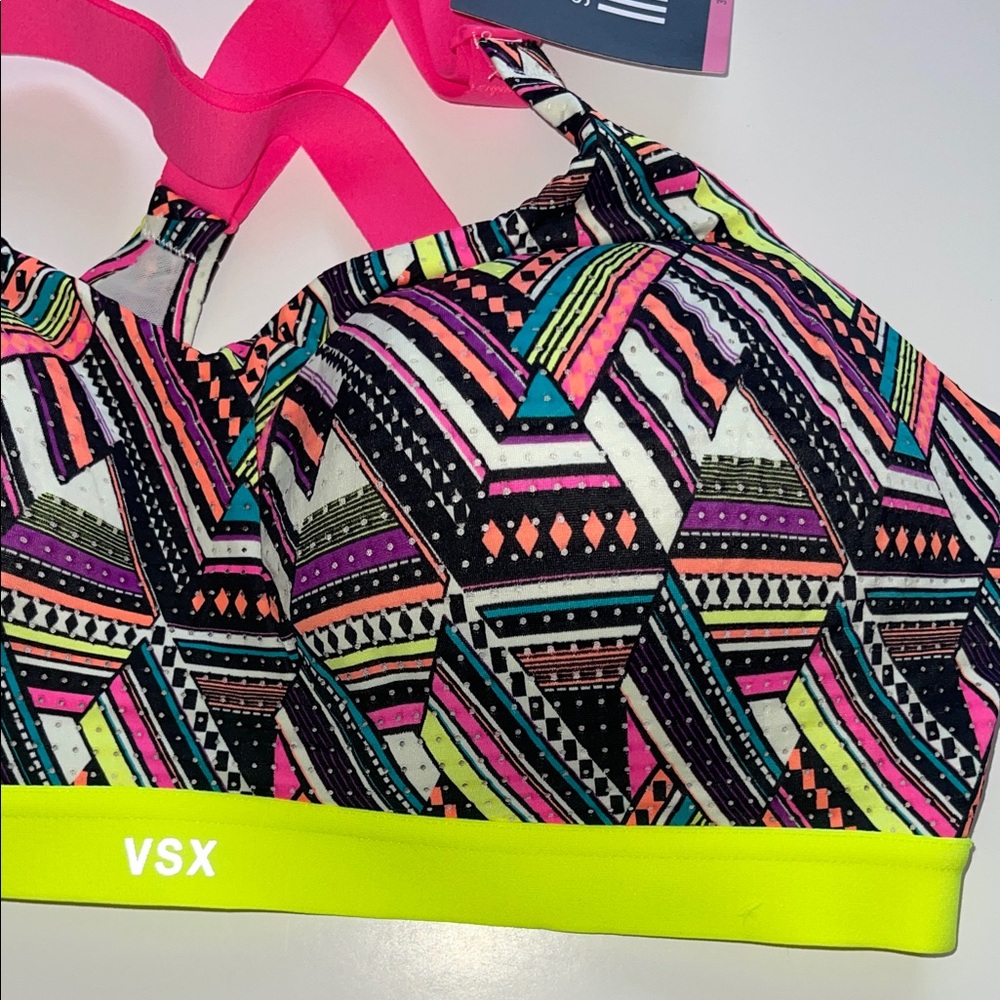 VSX Victoria’s Secret Sport Neon Geometric Sports Bra 36D NWTS - Picture 2 of 4